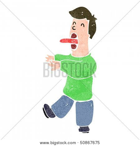 retro cartoon sleepwalking man
