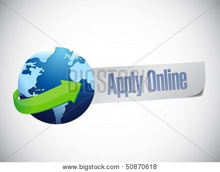 Apply Online Globe World Map Illustration Design