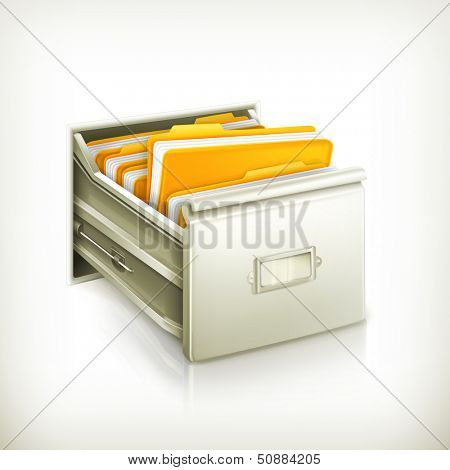 Open card catalog, vector icon