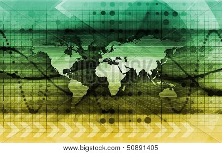 Futuristic Digital Network with Data Communication Art