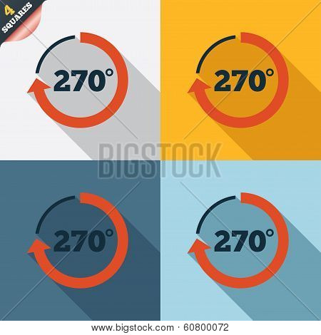 Angle 270 degrees sign icon. Geometry math symbol
