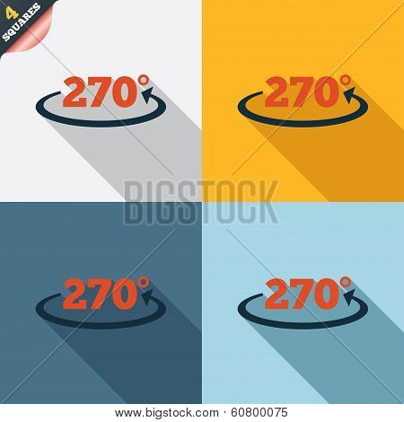 Angle 270 degrees sign icon. Geometry math symbol