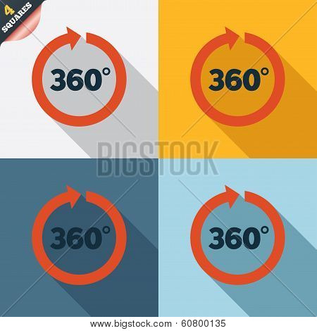 Angle 360 degrees sign icon. Geometry math symbol