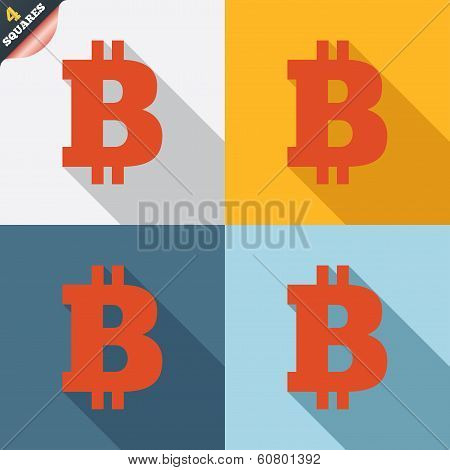 Bitcoin sign icon. Cryptography currency symbol