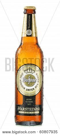 Bottle Of Warsteiner Beer Isolated On White