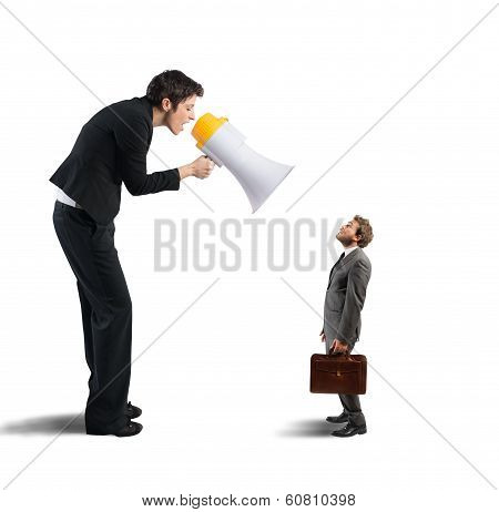 Businesswoman Shouting Through A Megaphone