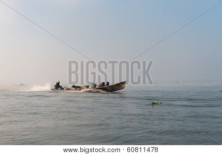 People Transportation Wooden Long Boat
