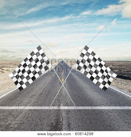 Two Checker Flags Crossed