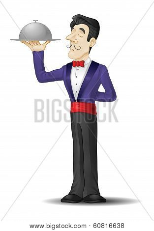 Waiter with a tray