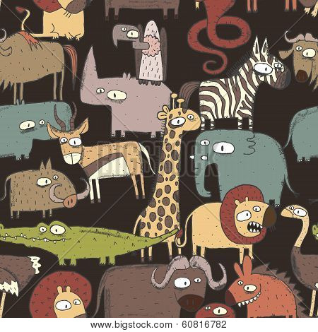 African Animals Seamless Pattern