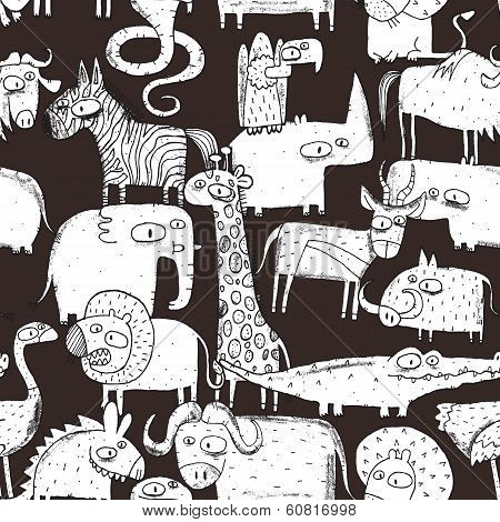 African Animals Seamless Pattern