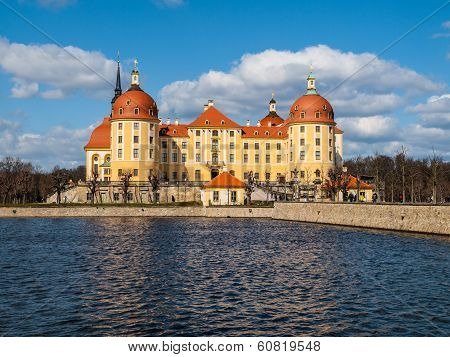 Moritzburg Castle In The Centre Of The Pond (germany)