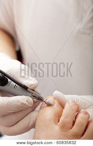 Foot Care With A Polishing Machine