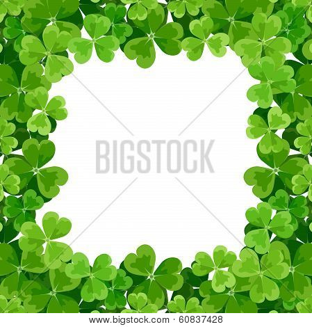St. Patrick's frame with shamrock. Vector illustration.