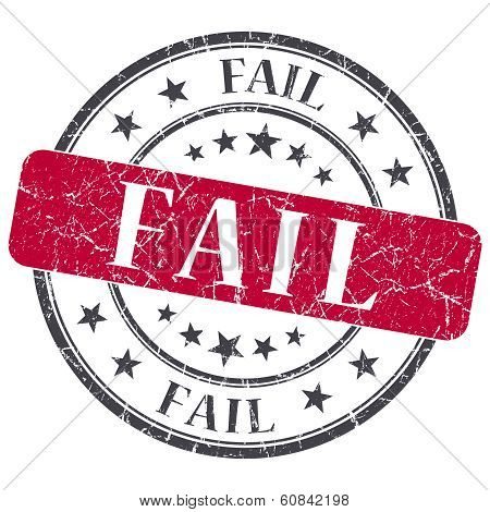 Fail Red Grunge Round Stamp On White Background