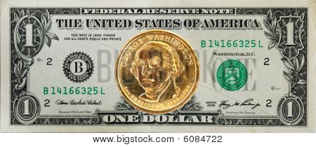 Yhdysvallat 1 dollari dollari bill George Washington kolikkotyyppi alkuun