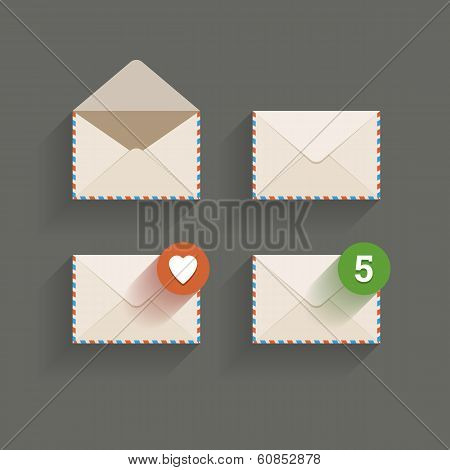 Flat email icons