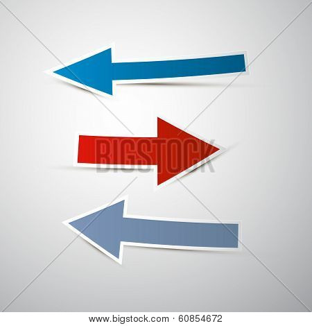 Retro Vector Paper Arrows Isolated on Grey background