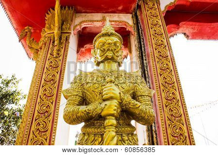 Gold giant  in temple from Thailand