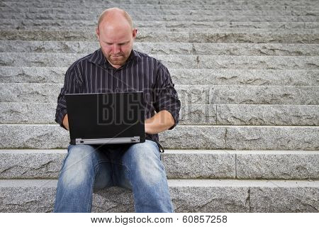 Businessman Working Outside