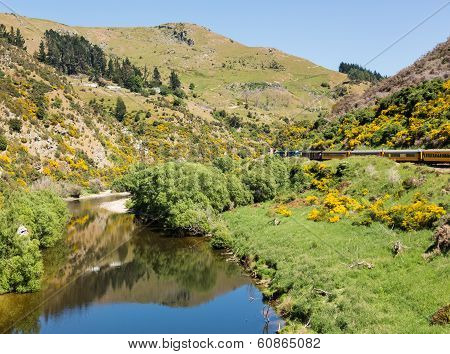 Railway Track Up Taieri Gorge New Zealand