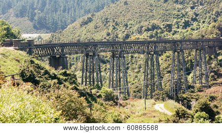 Railway Bridge Up Taieri Gorge New Zealand
