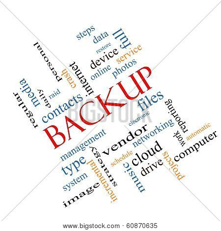 Backup Word Cloud Concept Angled