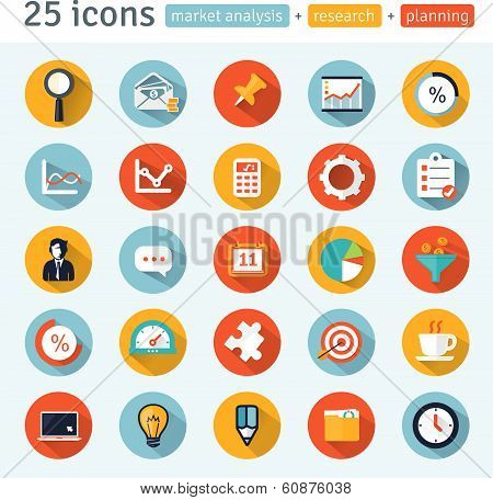 MARKET ANALYSIS. flat app icons for web & mobile.