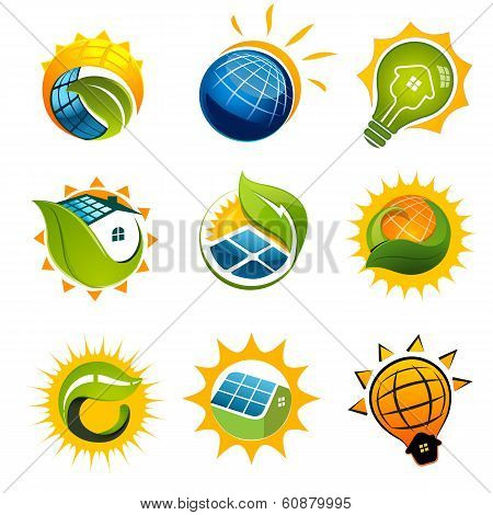 SET OF SOLAR Technology vector elements