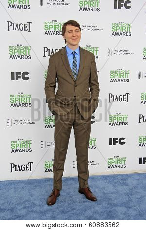 SANTA  MONICA - MAR 1: Paul Dano at the 2014 Film Independent Spirit Awards at Santa Monica Beach on March 1, 2014 in Santa Monica, California