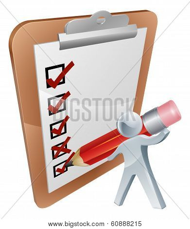 Clipboard Silver Man
