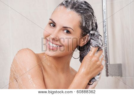Beautiful woman in bathroom