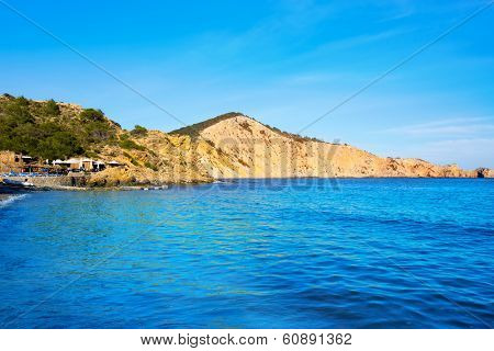 Ibiza Cala es Jondal Beach in san Jose at Balearic Islands at Spain