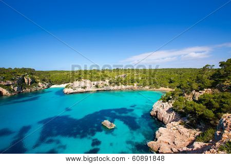 Cala Macarella and Macarelleta Ciutadella in Menorca Mediterranean Balearic islands