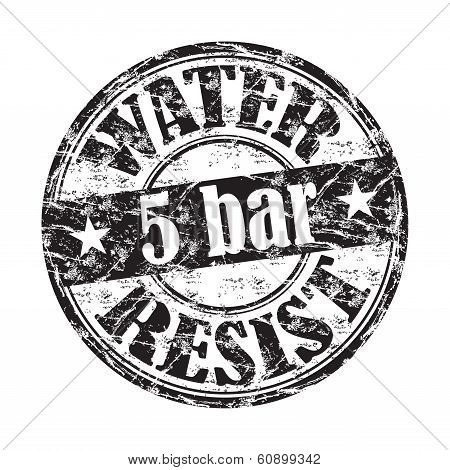 Water resist grunge rubber stamp