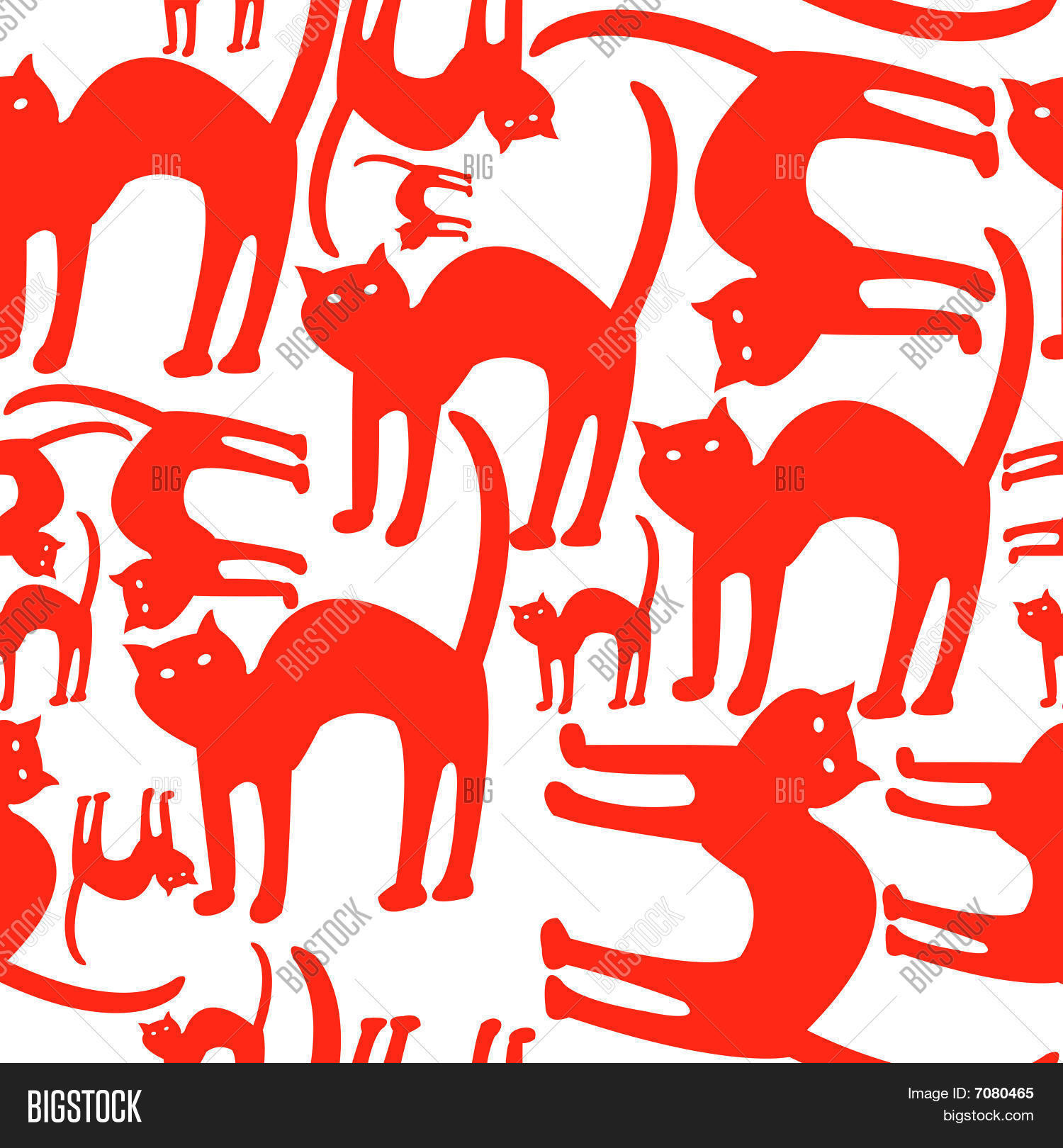 Red Cats Pattern Vector & Photo (Free Trial) | Bigstock