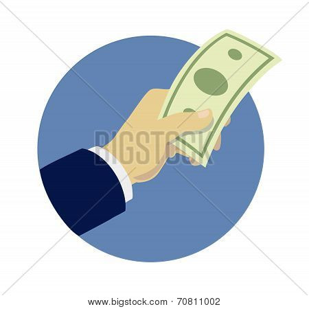 hand giving money