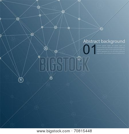 Blue Abstract  Background With Transparent Mesh
