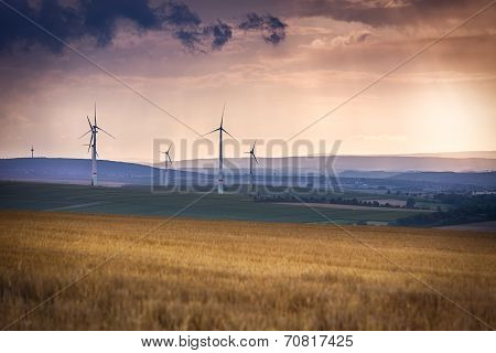 Wind generators near Alzey, Pfalz, Germany