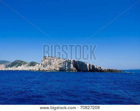 Cape lighthouse of Lefkas island in Greece