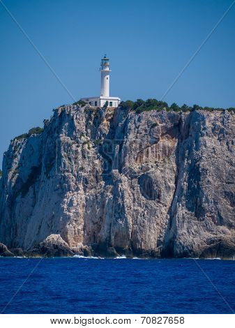 Cape lighthouse of Lefkas island in Greece