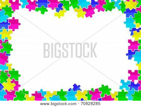 Frame From Scattered Colored Flat Puzzles Toys