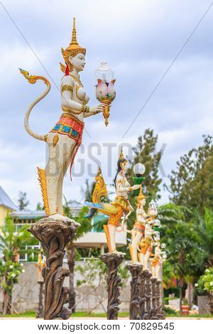Thai Style Street Lamp In Kinaree Shape