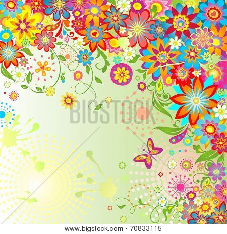 Summery flowers. Raster copy