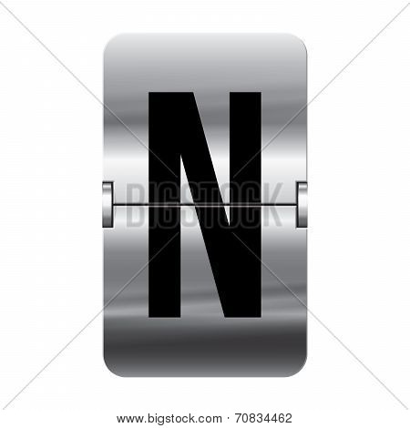 Silver Flipboard Letter - Departure Board - N
