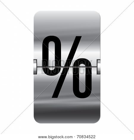 Silver Flipboard Letter - Departure Board - Percent