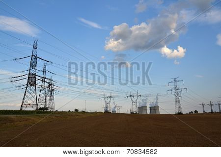 Cooling towers at nuclear power plant