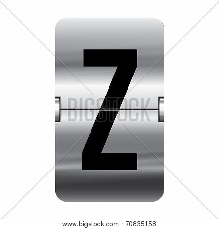 Silver Flipboard Letter - Departure Board - Z
