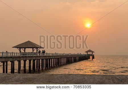 Sunset And Bridge