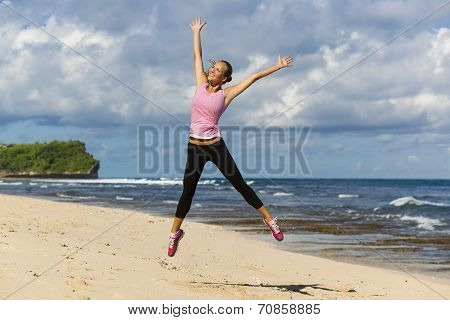 Beautiful Girl Jumping